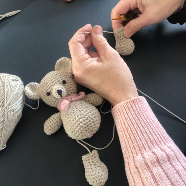 Amigurumi Teddy making during a private crochet class.